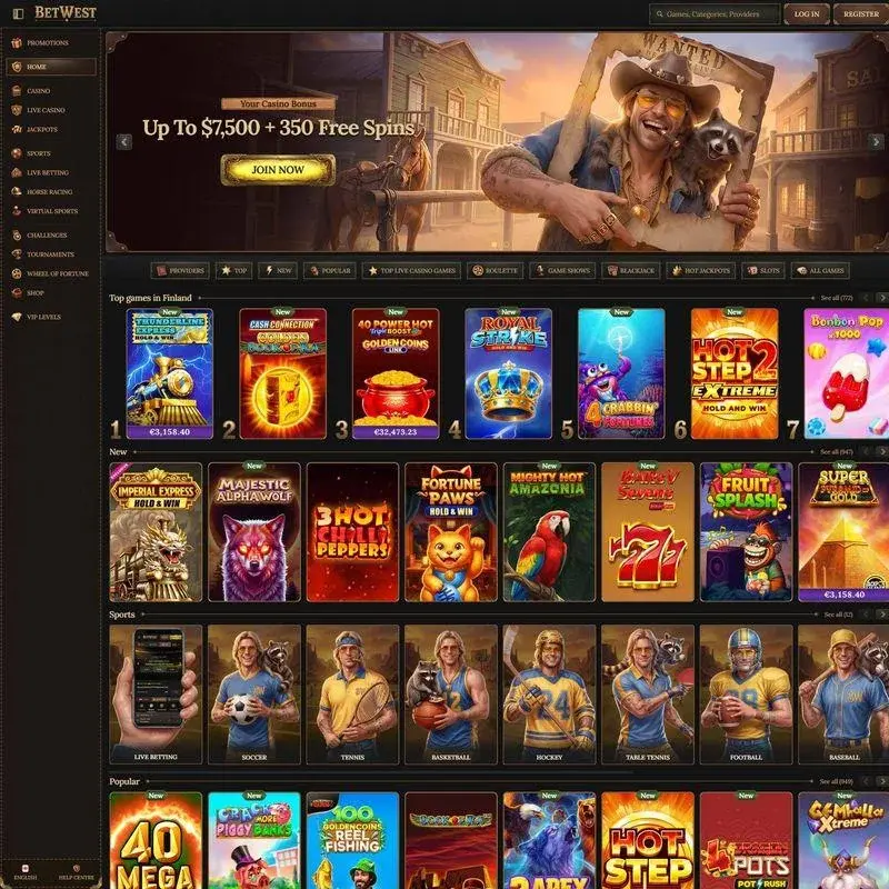 BetWest screenshot